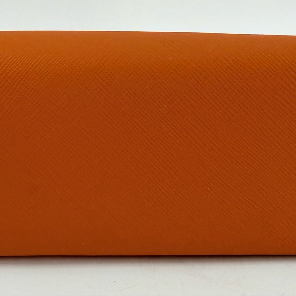 Tory Burch Glasses Sunglasses Semi Rigid Orange Faux Leather Case New NWOT - Picture 4 of 7